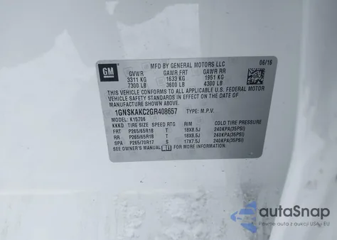 2016 Chevrolet Tahoe Ls from USA, damaged, VIN 1GNSKAKC2GR408657